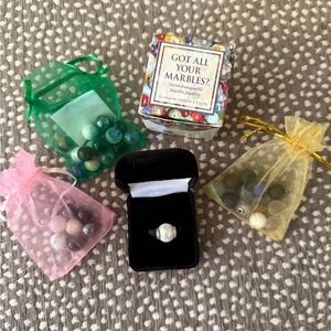 Interchangeable Silver Lotus Ring Set in Size 7